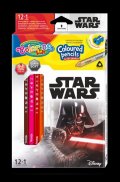 neuveden: Colorino Star wars - pastelky trojhranné 12 barev + ořezávátko