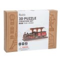 neuveden: 3D Dřevěná skládačka: Vintage parní lokomotiva