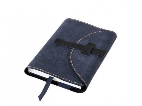 neuveden: Variabilní kožený obal se sponou XL - kůže černá semiš