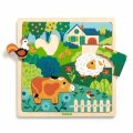 neuveden: DJECO Dřevěné puzzle Puzzlo farm - 15 pcs