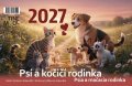 : Kalendář 2027 Psí a kočičí rodinka, stolní, týdenní, 14 x 21,4 cm