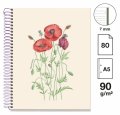 : Poznámkový blok Entredos NB-1, A5, 90g, karton, 80 listů, linka - Papaver R