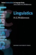Widdowson Henry G.: Oxford Introductions to Language Study Linguistics