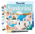 : Mini malování podle čísel - Travel Poster Východ Slunce Santorini 20x20cm n