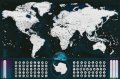 neuveden: Stírací mapa světa EN - silver classic XXL