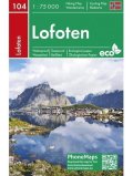 neuveden: PhoneMaps 104 Lofoten 1:75 000 / Turistická mapa