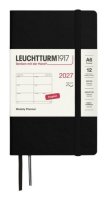 -: Týdenní plánovač Black, Pocket A6 2027, Softcover, anglicky