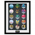 neuveden: Pokémon Zarámovaný plakát - Pokéballs