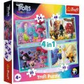 neuveden: Trefl Puzzle Trollové 2 - Světové turné 4v1 (35,48,54,70 dílků)