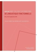 Cusimano Christophe: Actes du XXXVe colloque international de linguistique fonctionnelle: Brno, 