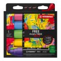 neuveden: Akrylový popisovač STABILO FREE Acrylic - klínový hrot 4-10 mm - sada Seasi