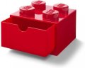 neuveden: Úložný box LEGO stolní 4 se zásuvkou - červený