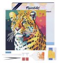 : Mini diamantové malování - Leopard Pop Art 25x25cm na rámu