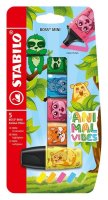 -: Zvýrazňovač STABILO BOSS MINI Animal Vibes 5ks - neonové barvy