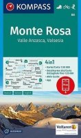 neuveden: Monte Rosa, Valle Anzasca, Valsesia 1:50 000 / turistická mapa KOMPASS 88