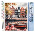 : Malování podle čísel - Průplav V Amsterodamu bez rámu 40x50cm