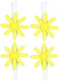 neuveden: Kolíčky 5cm s kytičkou - žlutá s glitry 4ks