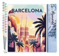 : Malování podle čísel - Vintage Barcelona bez rámu 40x50cm