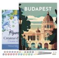 : Malování podle čísel - Vintage Budapešť na rámu 40x50cm