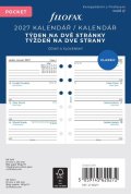 : Kalendářní náplň do diáře FILOFAX 2027, kapesní, týdenní, linky, CZ/SK
