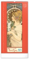 neuveden: Kalendář 2021 nástěnný: Alfons Mucha, 33 × 64 cm