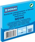 neuveden: Samolepicí bloček 76 x 76 mm - neonově modrý 100 listů