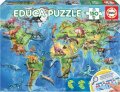neuveden: Puzzle Mapa světa s dinosaury 150 dílků