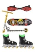 neuveden: Sada skateboard, waveboard, brusle, koloběžka