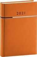 neuveden: Diář 2021: Tomy - oranžovočerný - denní, 15 × 21 cm