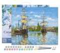 : Malování podle čísel - Lodě Na Seině v Rouenu -Claude Monet na rámu 40x50cm