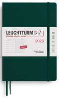 neuveden: Weekly Planner & Notebook 2026 Medium (A5) Forest Green - tečkovaný
