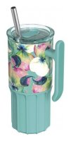 : Nerezový termohrnek s brčkem Umi Waterfall Garden 720ml