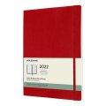 neuveden: Moleskine Plánovací zápisník 2022 červený XL, měkký
