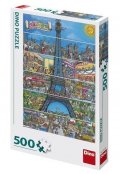neuveden: Puzzle Eiffelova věž kreslená 500 dílků