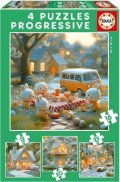neuveden: Puzzle Králičí město 4v1 (12,16,20,25 dílků)