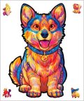 : Dřevěné puzzle - Šťastné štěně