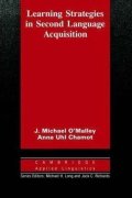 O'Malley John W.: Learning Strategies in Second Language Acquisition