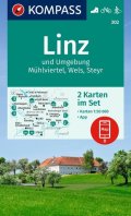 : Linz a okolí, Mühlviertel, Wels, Steyr 1:50 000 / sada 2 turistických map K