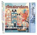 : Malování podle čísel - Vintage Amsterdam bez rámu 40x50cm