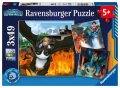 neuveden: Ravensburger Puzzle - Jak vycvičit draka Devět království 3x49 dílků