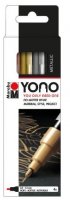 neuveden: Marabu YONO Sada akrylových popisovačů - metalické barvy 4x 0,5-1,5 mm