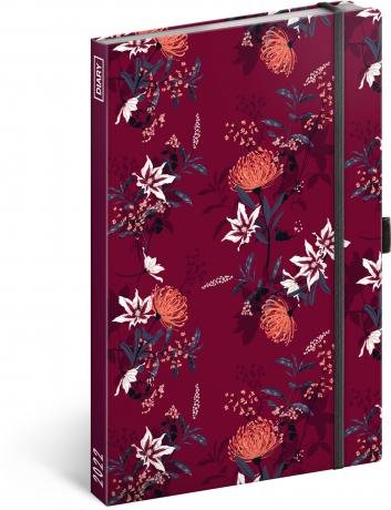 neuveden: Diář 2022: Flowers - týdenní, 13 x 21 cm