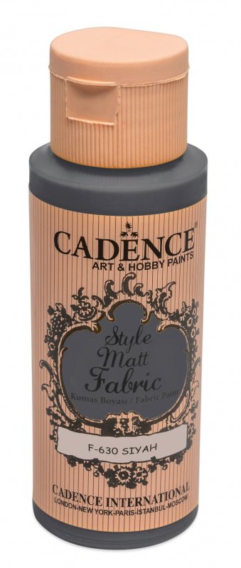 neuveden: Textilní barva Cadence Style Matt Fabric - černá, black / 50 ml