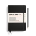 neuveden: Leuchtturm1917 Zápisník Black Medium A5 čtverečkovaný