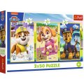neuveden: Puzzle Tlapková patrola: Naši pejsci 3x50 dílků