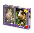 neuveden: Puzzle Králíček a morče 2x48 dílků