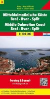 neuveden: AK 0705 Pobřeží střední Dalmácie, Brač, Hvar, Split 1:100 000 (Chorvatsko L