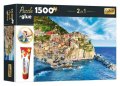 neuveden: Puzzle Manarola, Ligurie, Itálie 2v1 1500 dílků + lepidlo