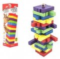 neuveden: Hra věž dřevěná 60 ks barevných dílků společenská hra v krabičce