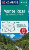 neuveden: Monte Rosa, Valle Anzasca, Valsesia 1:50 000 / turistická mapa KOMPASS 88